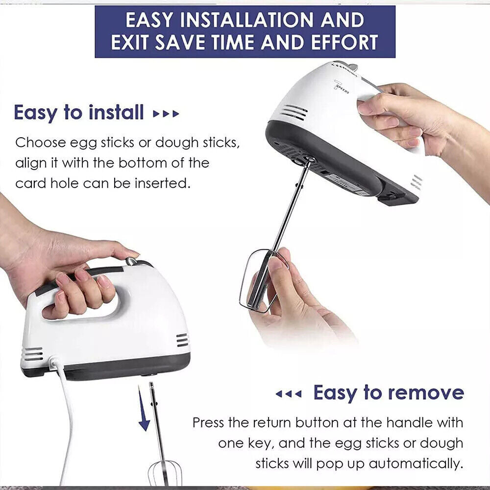 7-Speed Electric Stand Mixer & Food Blender - Compact Kitchen Dough & Cake Beater