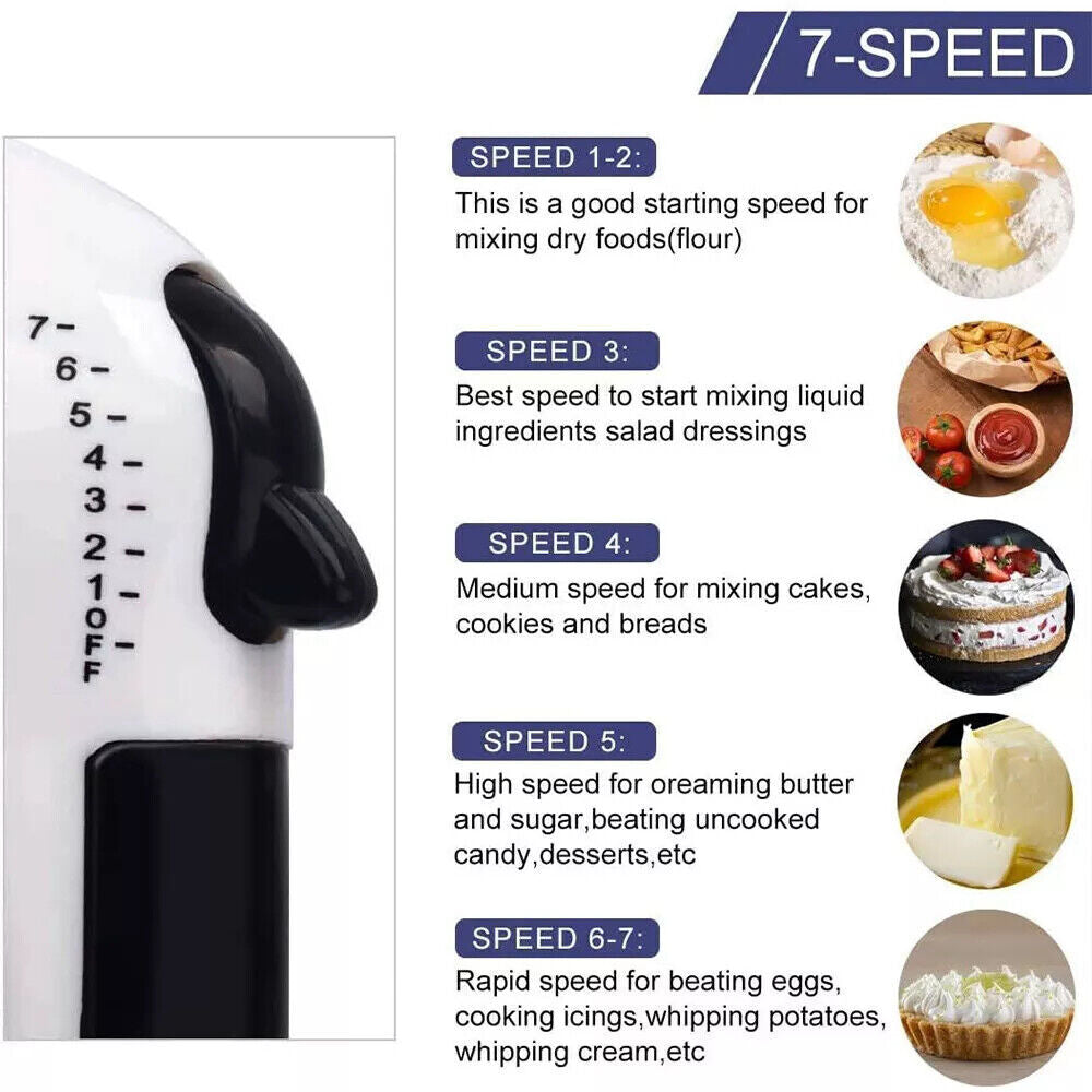 7-Speed Electric Stand Mixer & Food Blender - Compact Kitchen Dough & Cake Beater