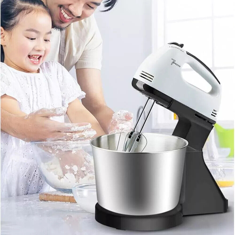 7-Speed Electric Stand Mixer & Food Blender - Compact Kitchen Dough & Cake Beater