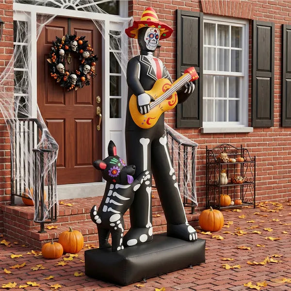 7.3ft Ghostly Musician With Dog Halloween Inflatable | LYMIU