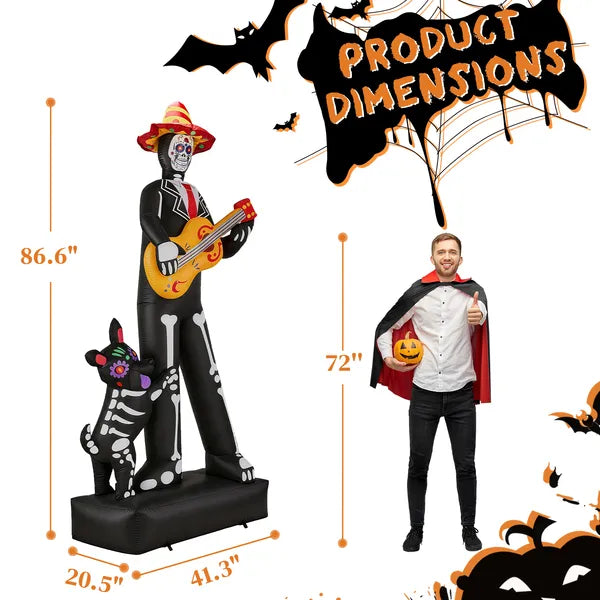 7.3ft Ghostly Musician With Dog Halloween Inflatable | LYMIU
