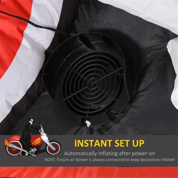 71-Inch Inflatable Ghost Biker Halloween Decoration with LED Lights