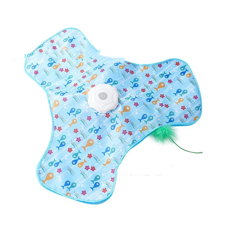Interactive Hide and Seek Cat Toy with Squeaky Mouse & Moving Concealed Feathers-lymiu