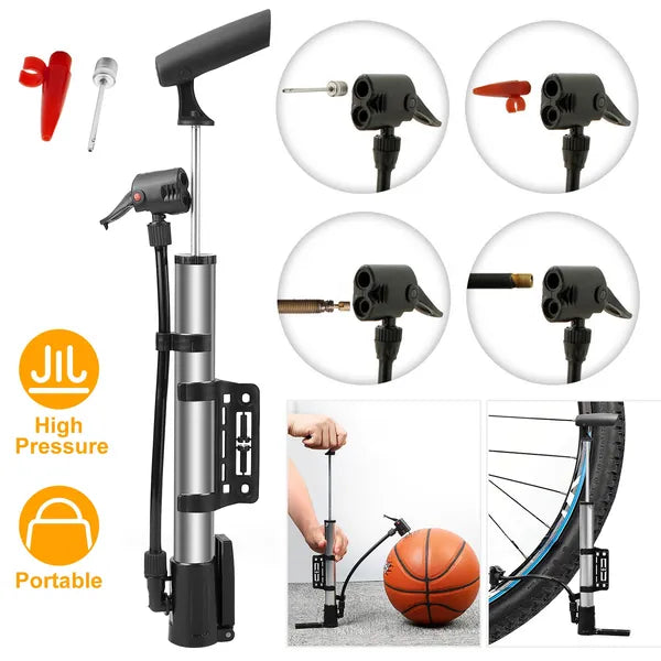 Portable Mini Bike Pump – Bicycle Tire Inflator with Mount Frame for Road & Mountain Bikes-lymiu