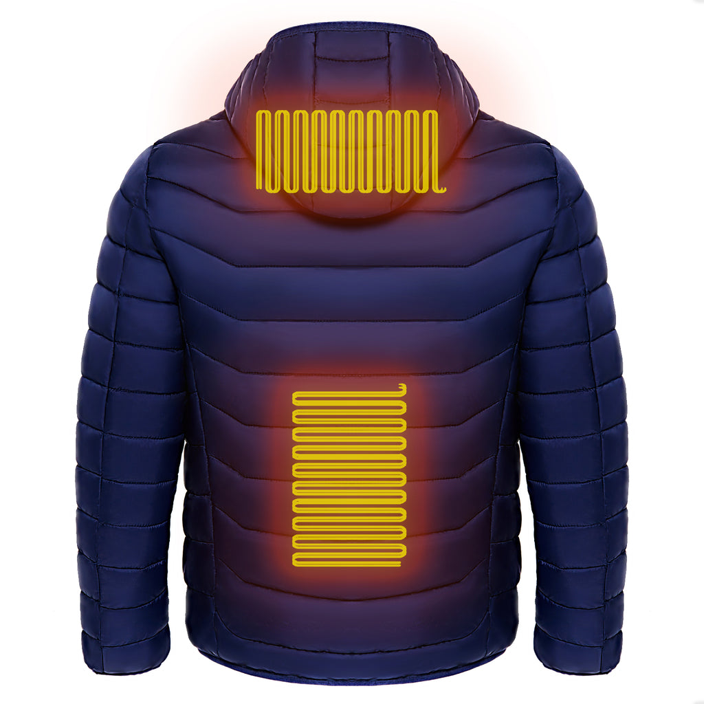 Men's Heated Puffer Jacket with 9 Heating Zones - Electric Insulated Hooded Coat-lymiu