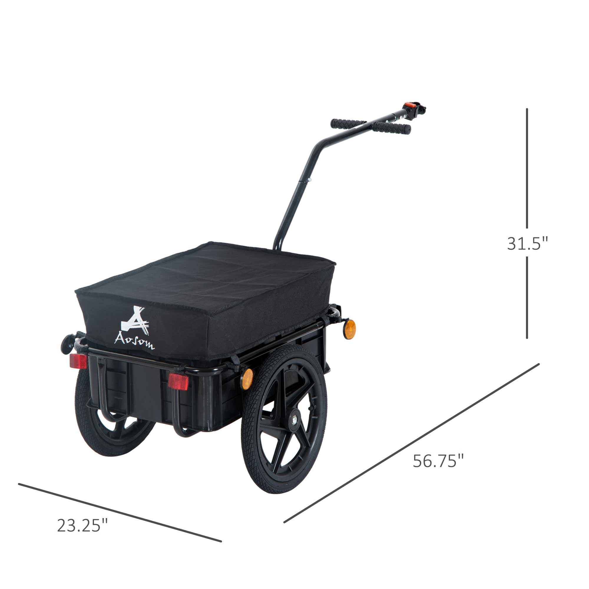 16-Inch Bicycle Cargo Trailer with Removable Box-lymiu