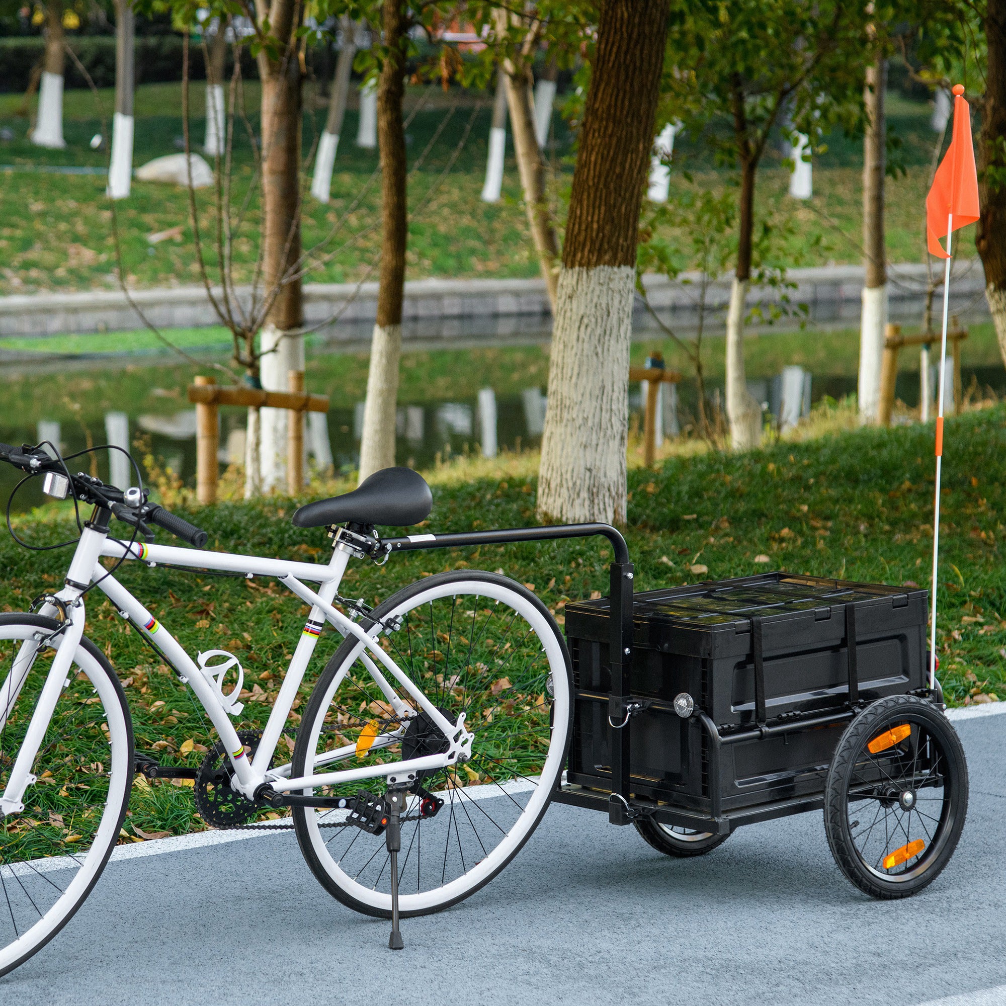 16-Inch Bicycle Cargo Trailer with Removable Box-lymiu