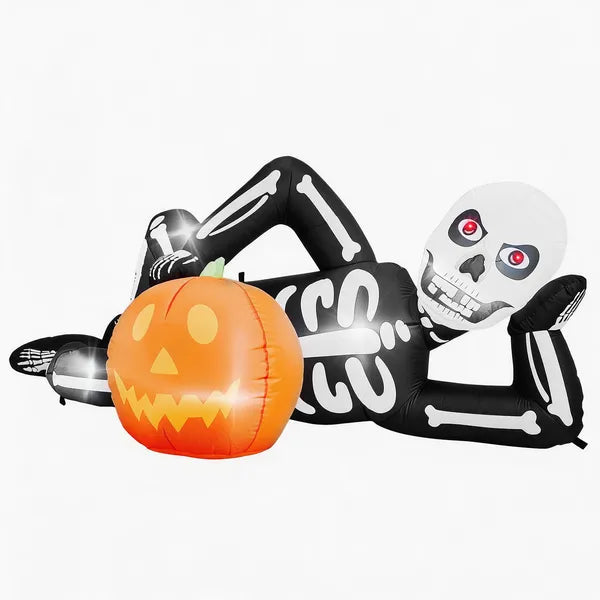 7ft Inflatable Lying Skeleton Halloween Decoration | LYMIU