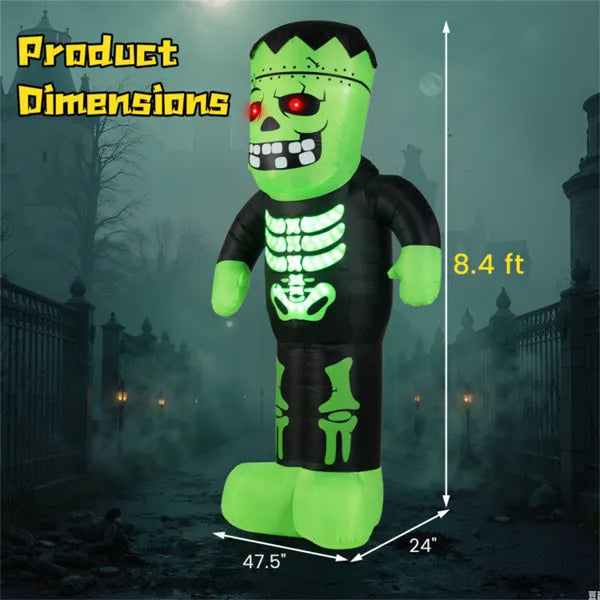 8.4ft LED-Lit Inflatable Frankenstein - Waterproof Outdoor Halloween Decor | LYMIU