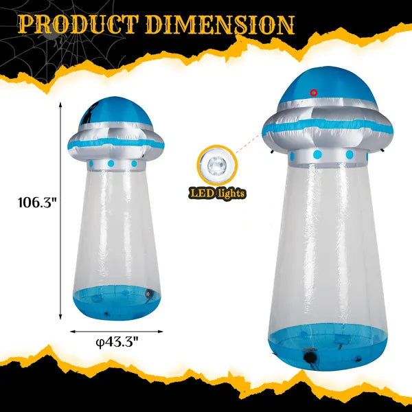 8.8ft Inflatable UFO Halloween Yard Decoration with LEDs | LYMIU