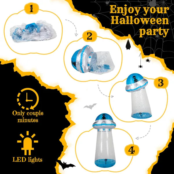 8.8ft Inflatable UFO Halloween Yard Decoration with LEDs | LYMIU