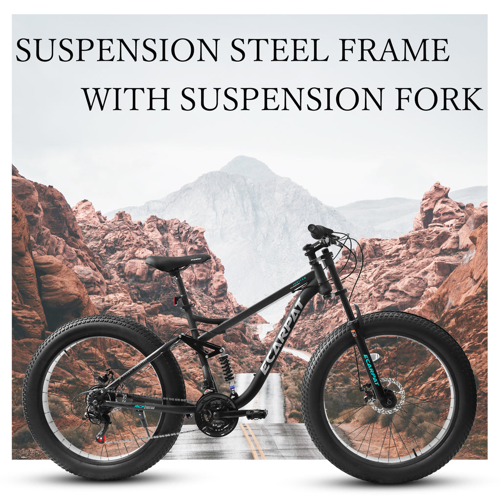 A26309 26-Inch Full-Suspension Fat Tire Mountain Bike, 21-Speed, lymiu