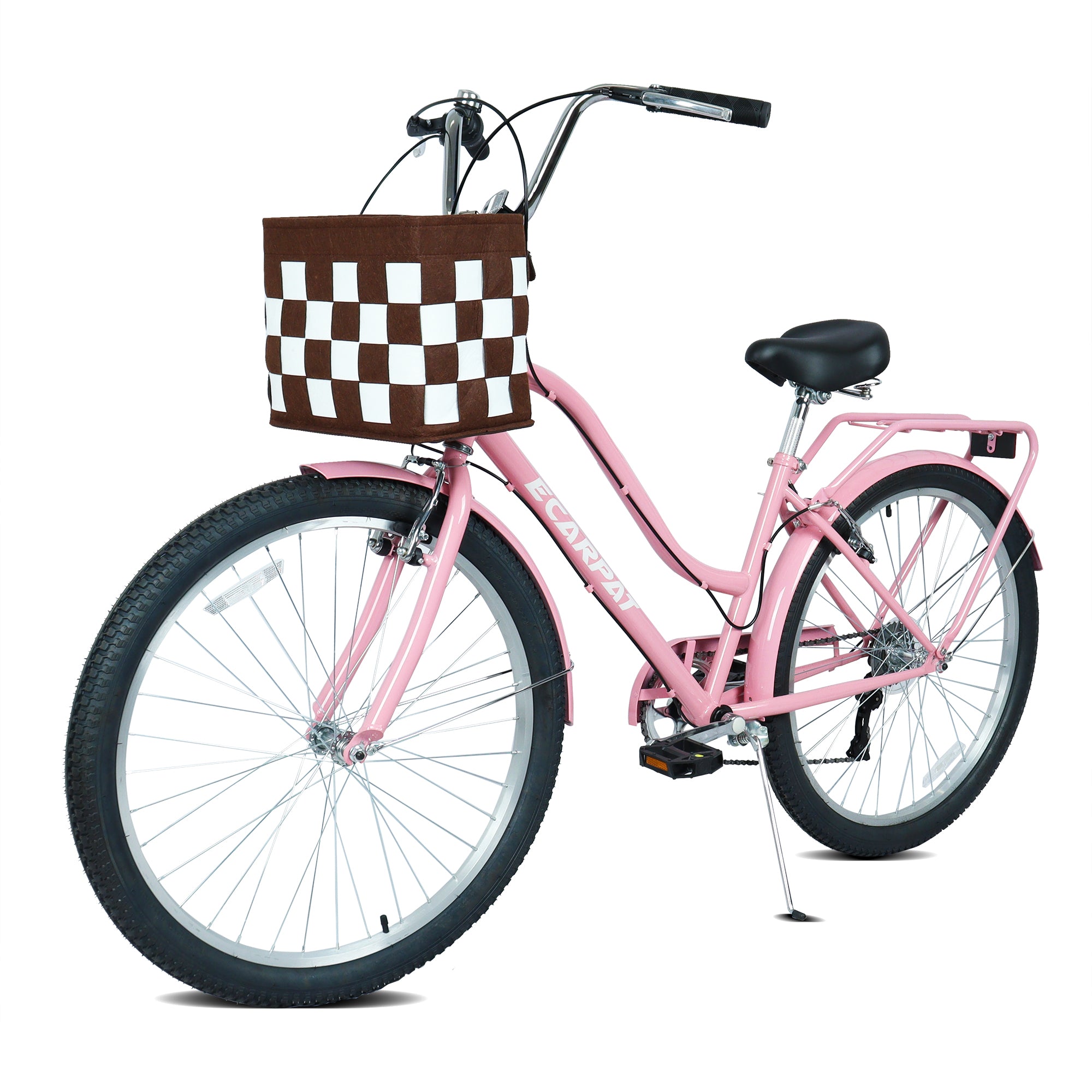 26-Inch 7-Speed City Commuter Bike, Basket & Lock-lymiu