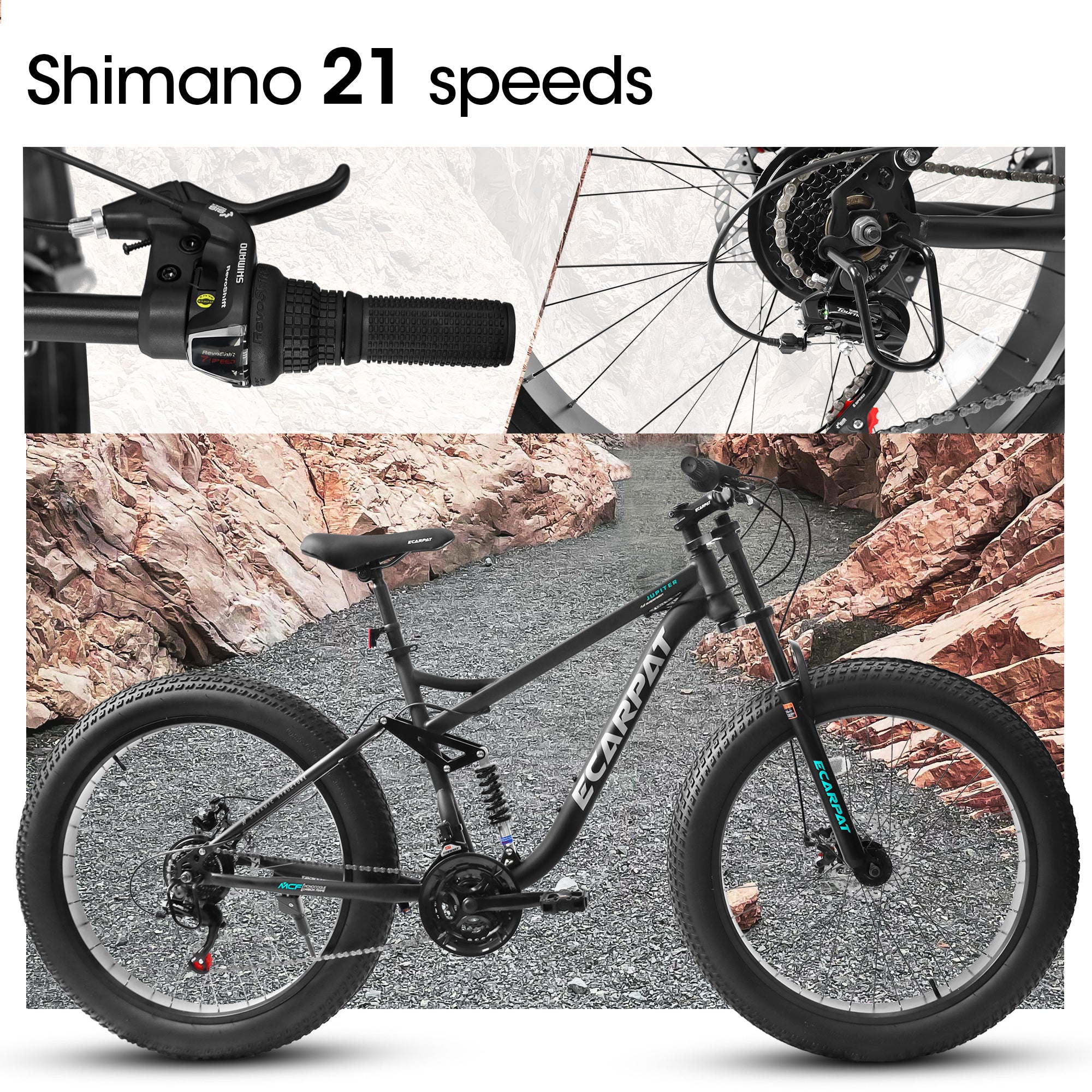 A26309 26-Inch Full-Suspension Fat Tire Mountain Bike, 21-Speed, lymiu
