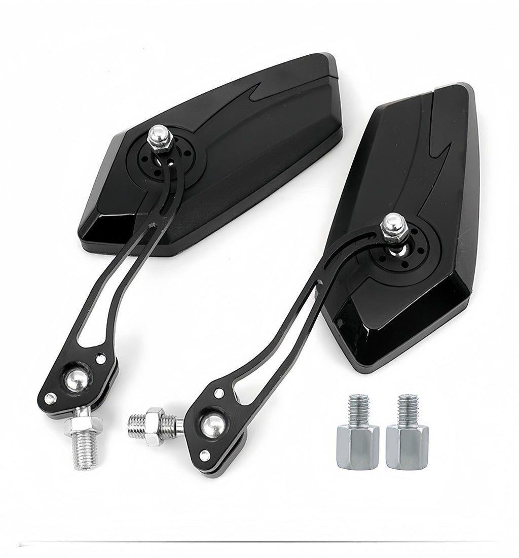 Bicycle Rearview Mirrors | Rotatable Wide-Angle MTB & E-Bike Handlebar Mirrors (1 Pair, Black)