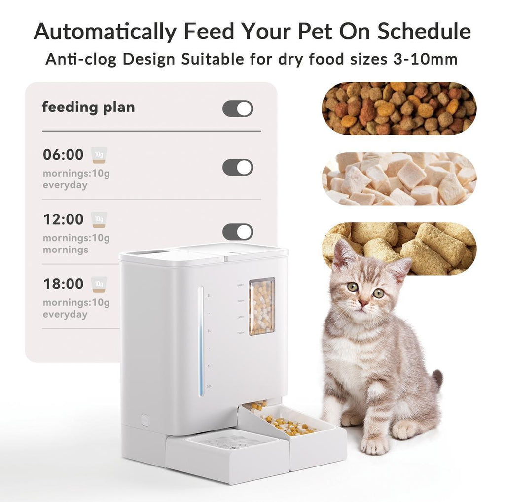 WiFi Smart Pet Feeder & Waterer 2-in-1 Set - App-Controlled Automatic Dispenser-lymiu