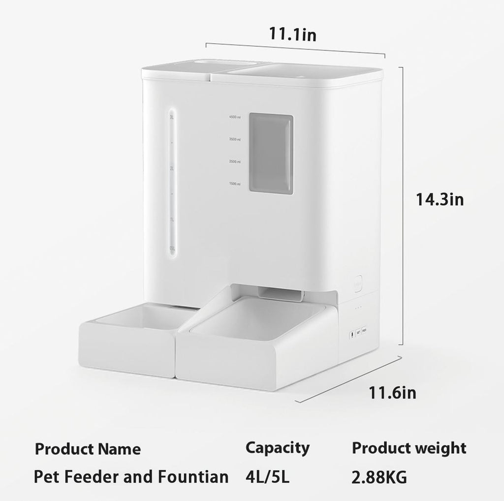 WiFi Smart Pet Feeder & Waterer 2-in-1 Set - App-Controlled Automatic Dispenser