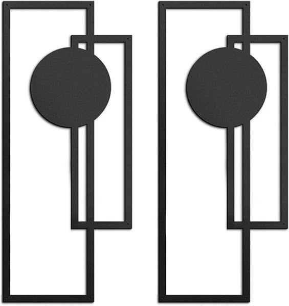 Abstract Line Iron Wall Art Set Modern Minimalist Black Decor - LYMIU