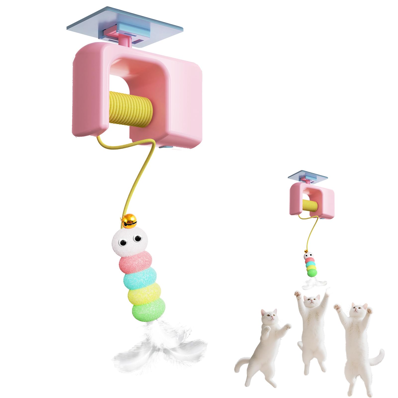 Automatic Hanging Cat Toy - Interactive Caterpillar & Flying Bird Self-Playing Toy