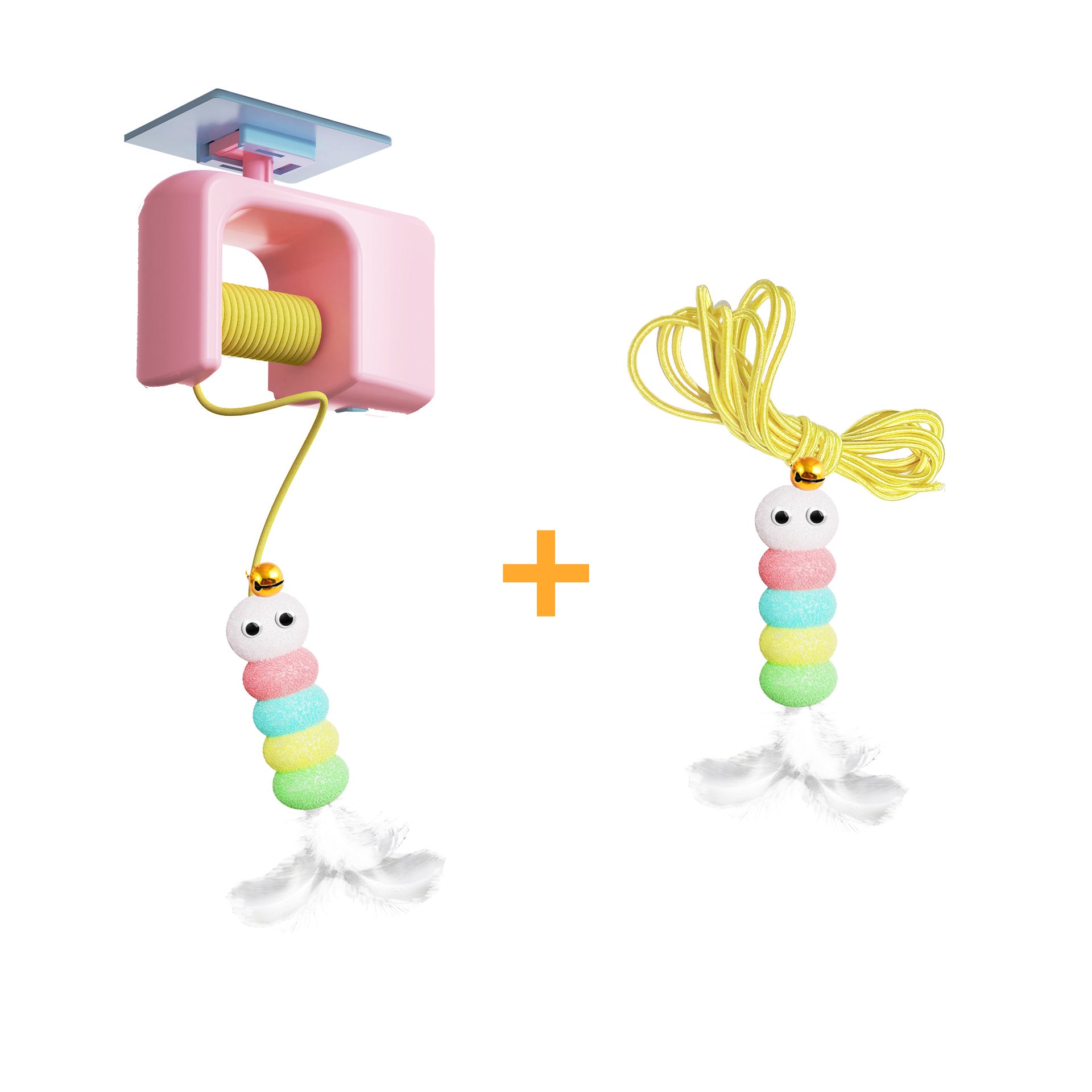 Automatic Hanging Cat Toy - Interactive Caterpillar & Flying Bird Self-Playing Toy