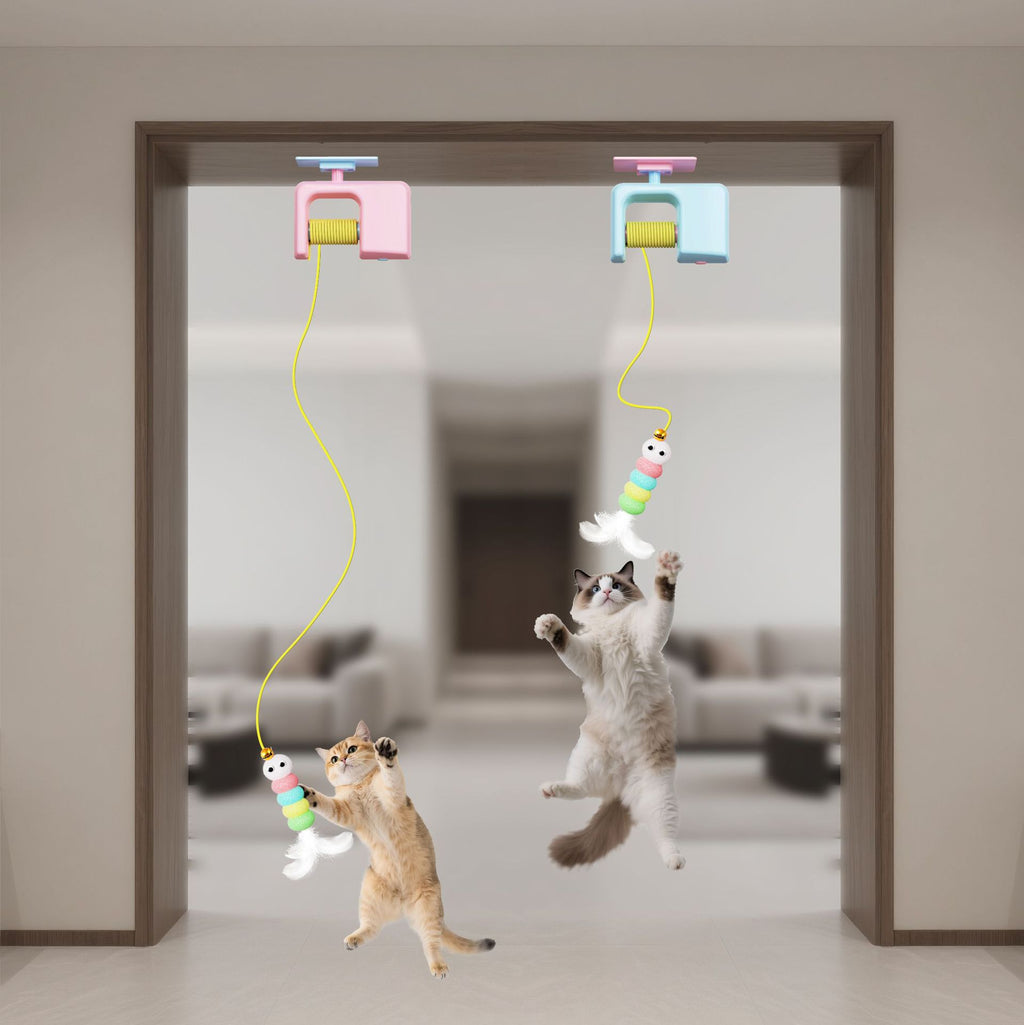 Automatic Hanging Cat Toy - Interactive Caterpillar & Flying Bird Self-Playing Toy
