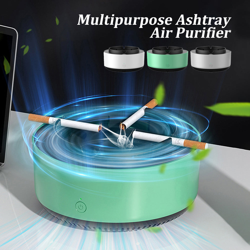 Automatic Smoke Purifying Ashtray - Portable Air Cleaner & Anion Odor Remover