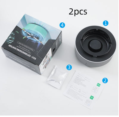 Automatic Smoke Purifying Ashtray - Portable Air Cleaner & Anion Odor Remover