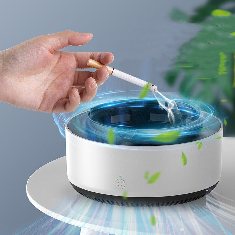 Automatic Smoke Purifying Ashtray - Portable Air Cleaner & Anion Odor Remover