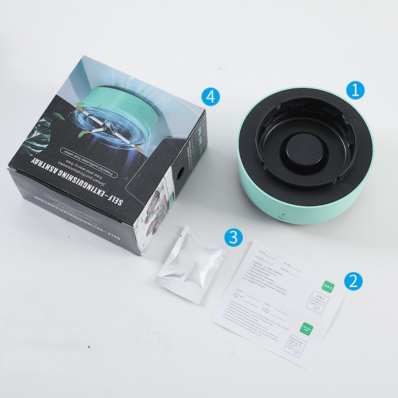 Automatic Smoke Purifying Ashtray - Portable Air Cleaner & Anion Odor Remover