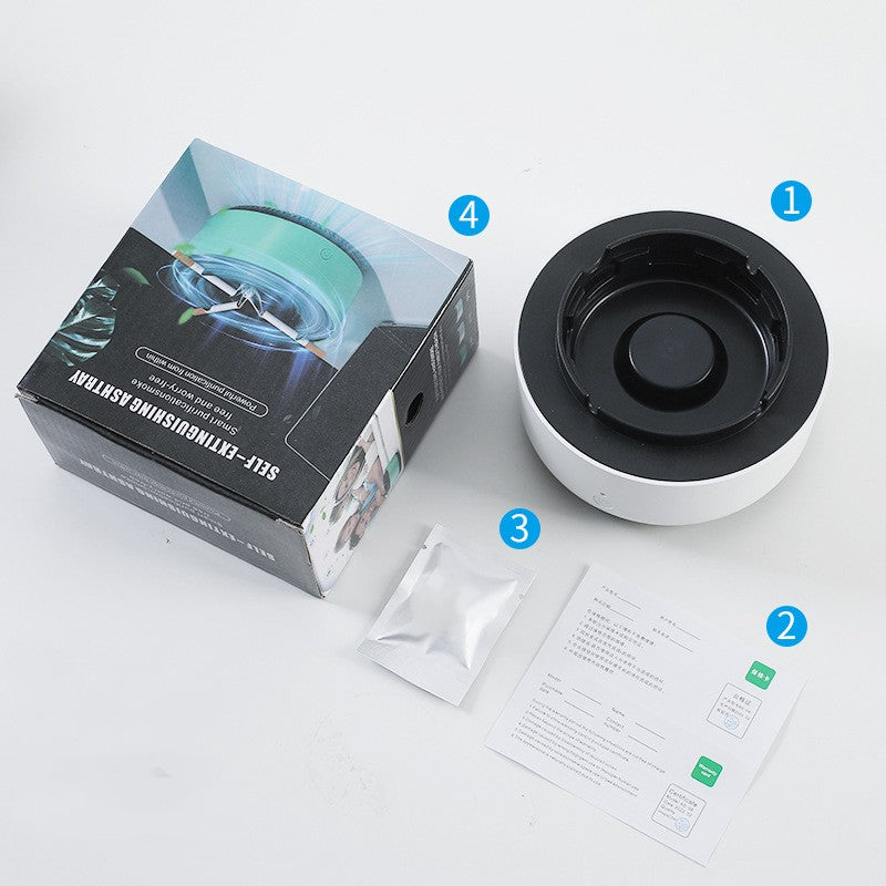 Automatic Smoke Purifying Ashtray - Portable Air Cleaner & Anion Odor Remover