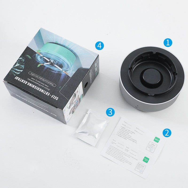 Automatic Smoke Purifying Ashtray - Portable Air Cleaner & Anion Odor Remover