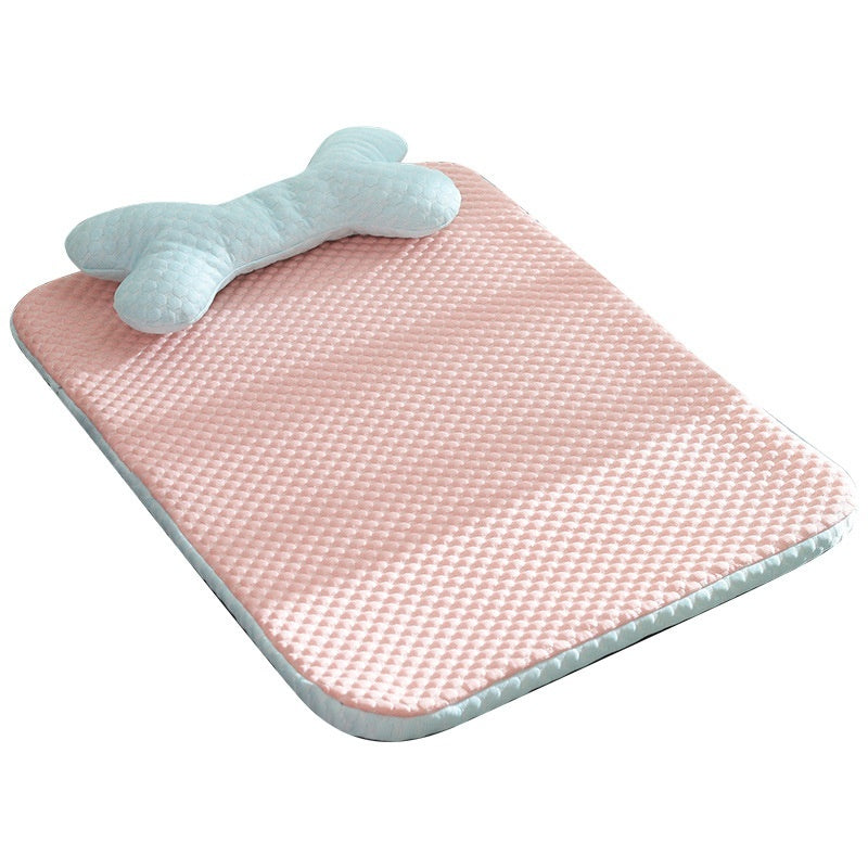 Breathable Cooling Pet Sleeping Mat - Soft Non-Slip Summer Dog Bed & Cat Kennel