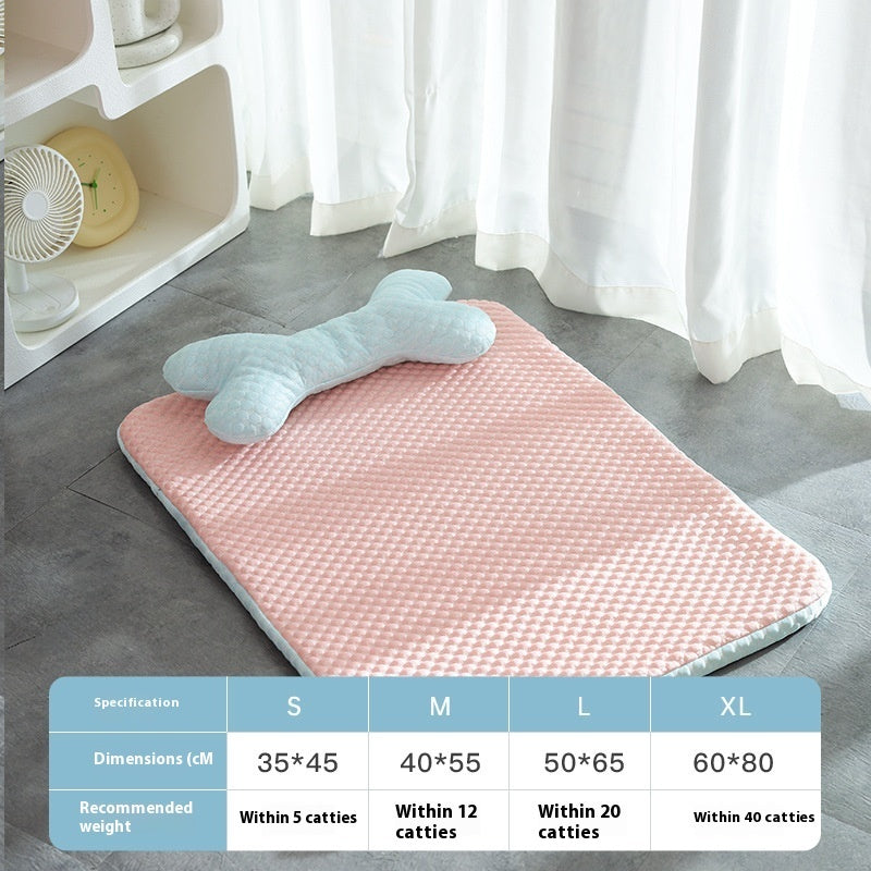 Breathable Cooling Pet Sleeping Mat - Soft Non-Slip Summer Dog Bed & Cat Kennel