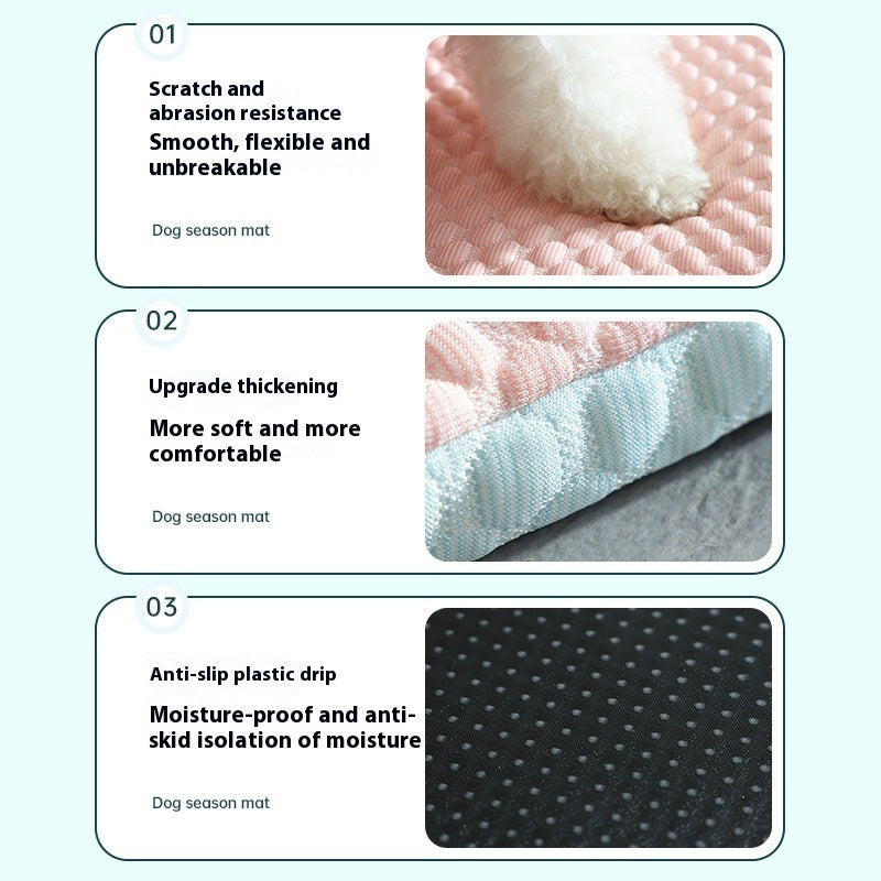 Breathable Cooling Pet Sleeping Mat - Soft Non-Slip Summer Dog Bed & Cat Kennel