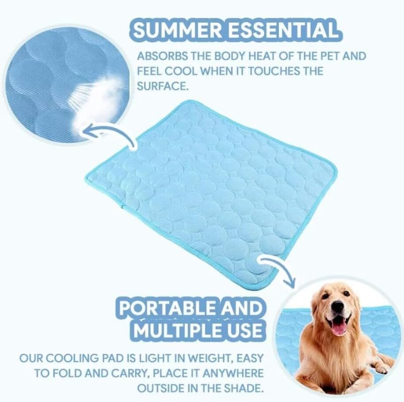 Breathable Pet Ice Silk Cooling Pad & Anti-Slip Summer Dog Bed Mat-lymiu