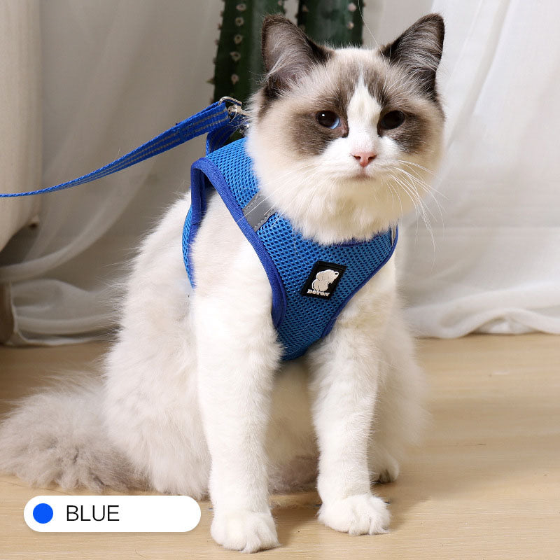 Breathable Sandwich Mesh Cat Harness and Leash Set | LYMIU
