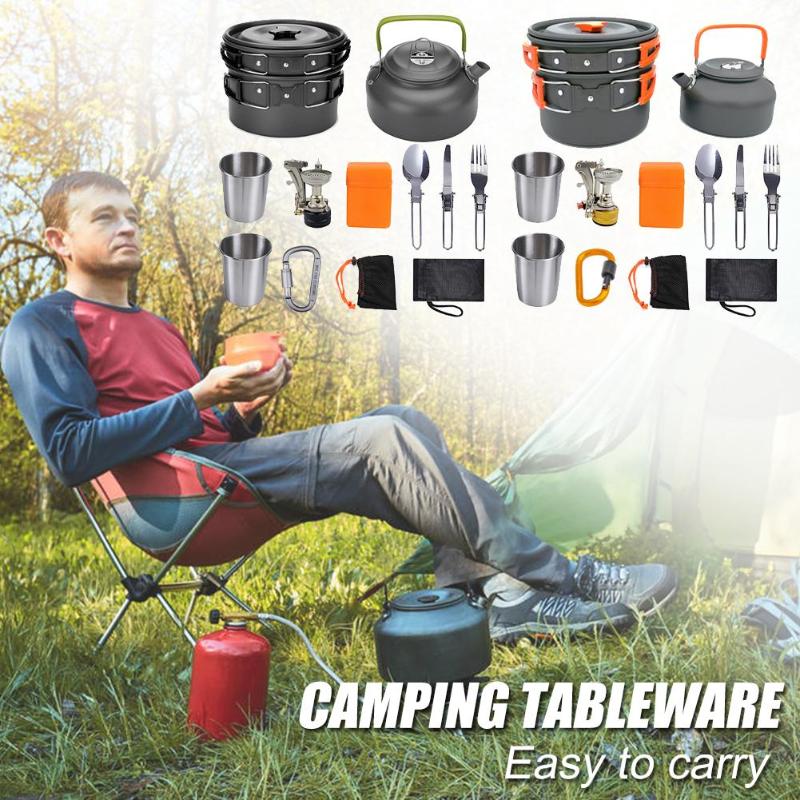 Camping Cookware Kit & Aluminum Outdoor Cooking Set | Lymiu
