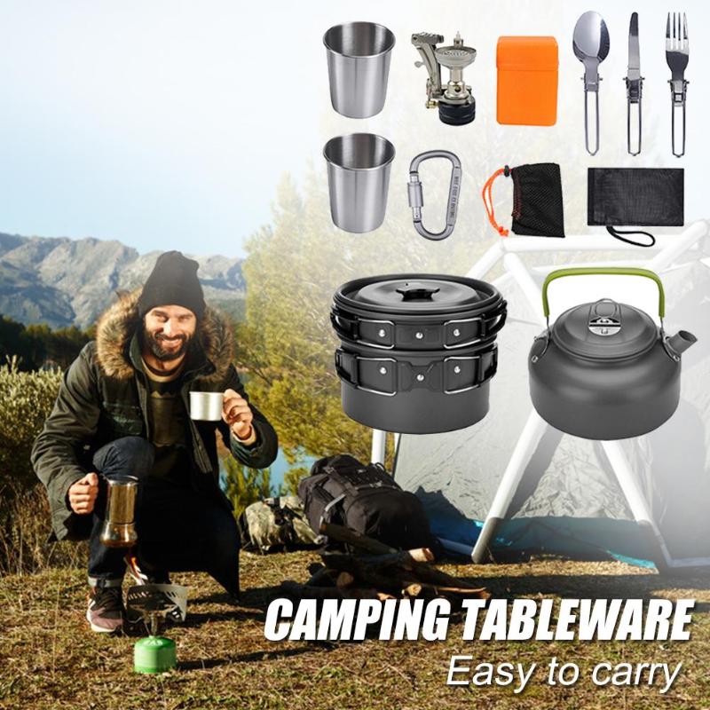 Camping Cookware Kit & Aluminum Outdoor Cooking Set | Lymiu