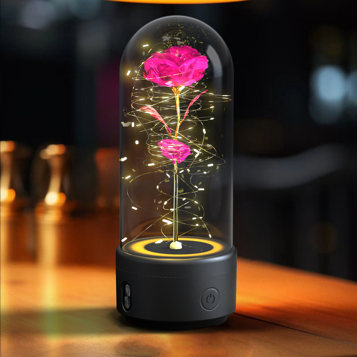 Creative 2-in-1 Rose Flowers LED Light & Bluetooth Speaker Night Light | Lymiu