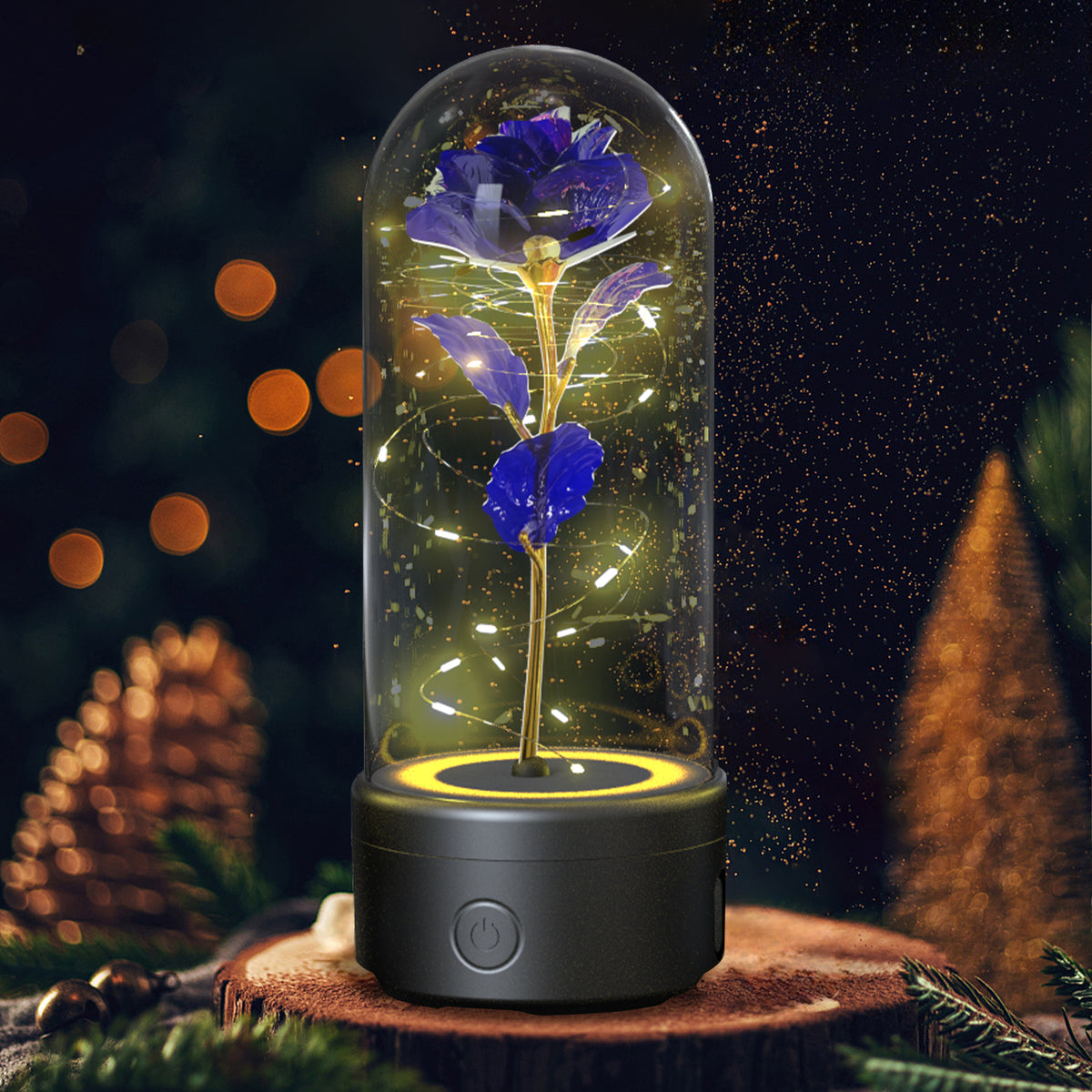 Creative 2-in-1 Rose Flowers LED Light & Bluetooth Speaker Night Light | Lymiu
