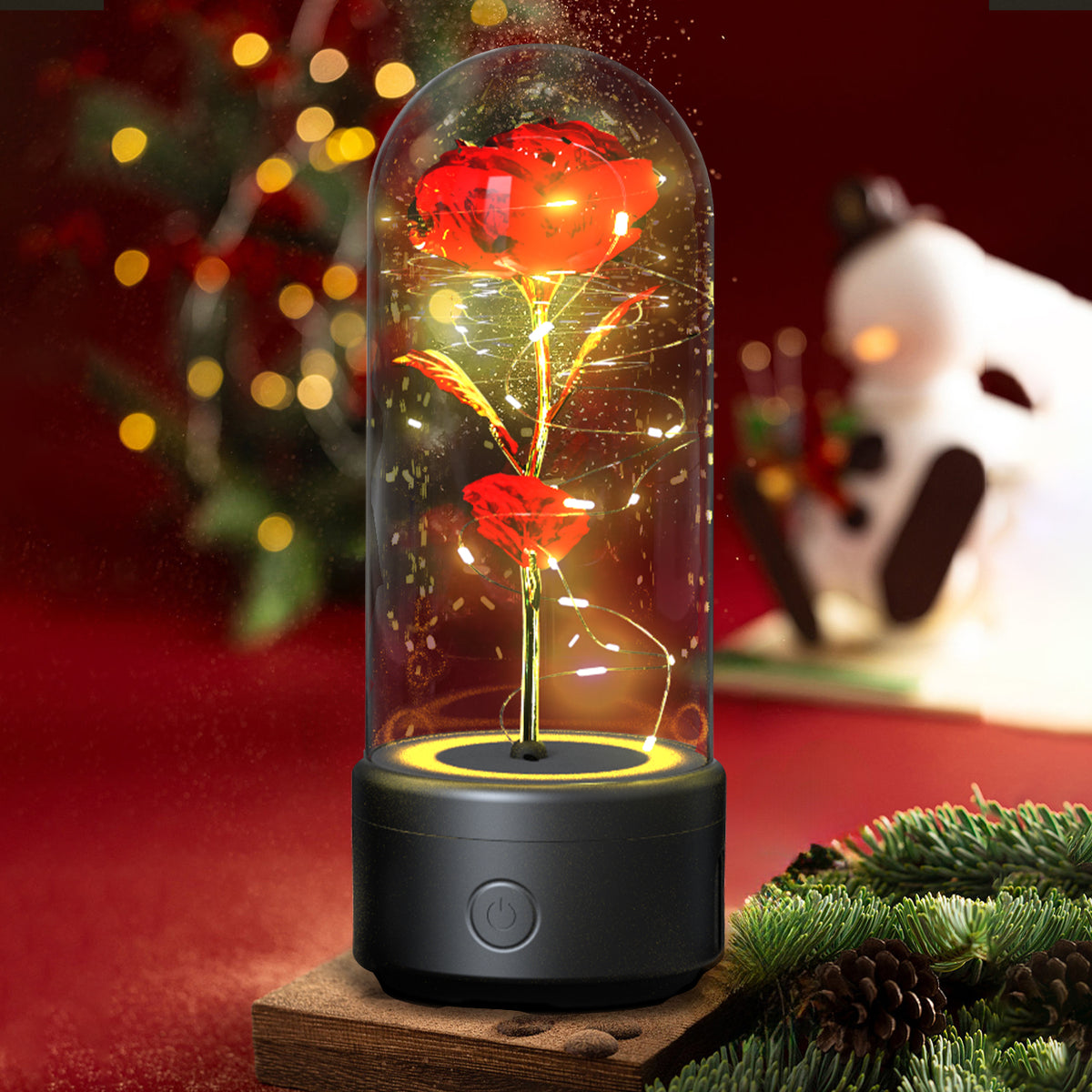 Creative 2-in-1 Rose Flowers LED Light & Bluetooth Speaker Night Light | Lymiu