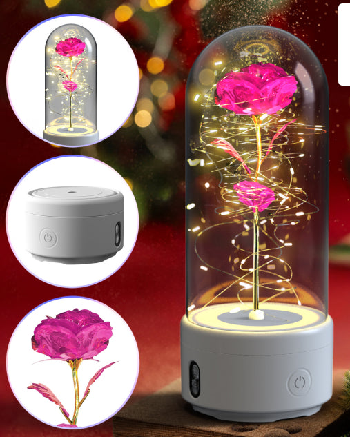 Creative 2-in-1 Rose Flowers LED Light & Bluetooth Speaker Night Light | Lymiu