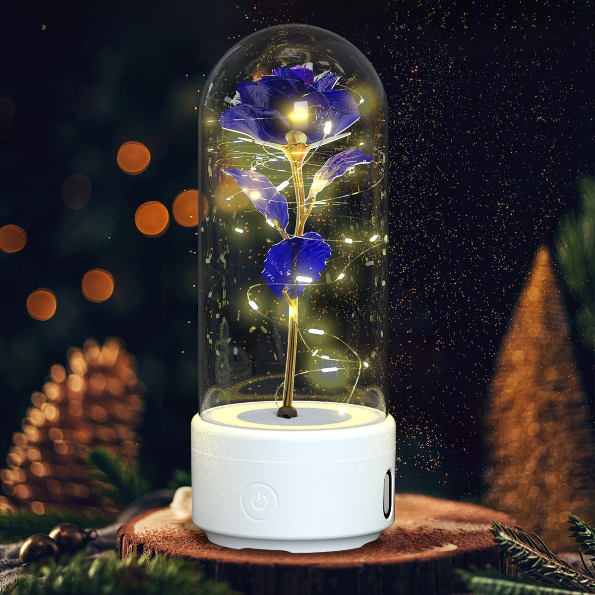 Creative 2-in-1 Rose Flowers LED Light & Bluetooth Speaker Night Light | Lymiu