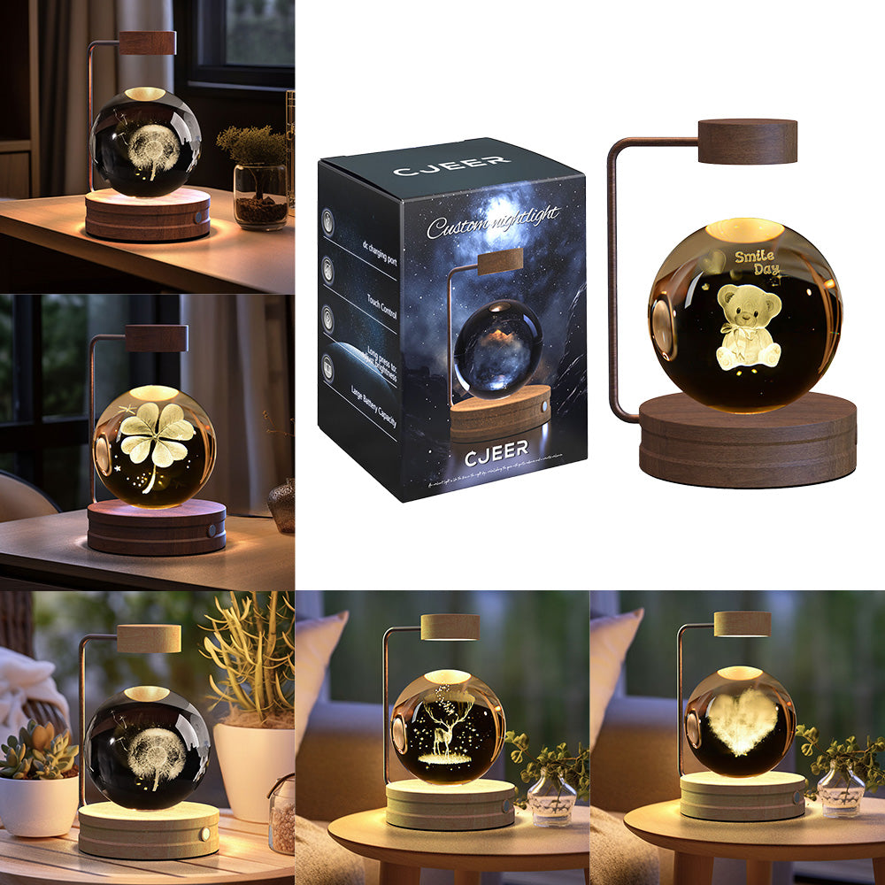 Crystal Ball Cosmic Dinosaur Indoor Night Light & USB Warm Bedside Lamp | Lymiu