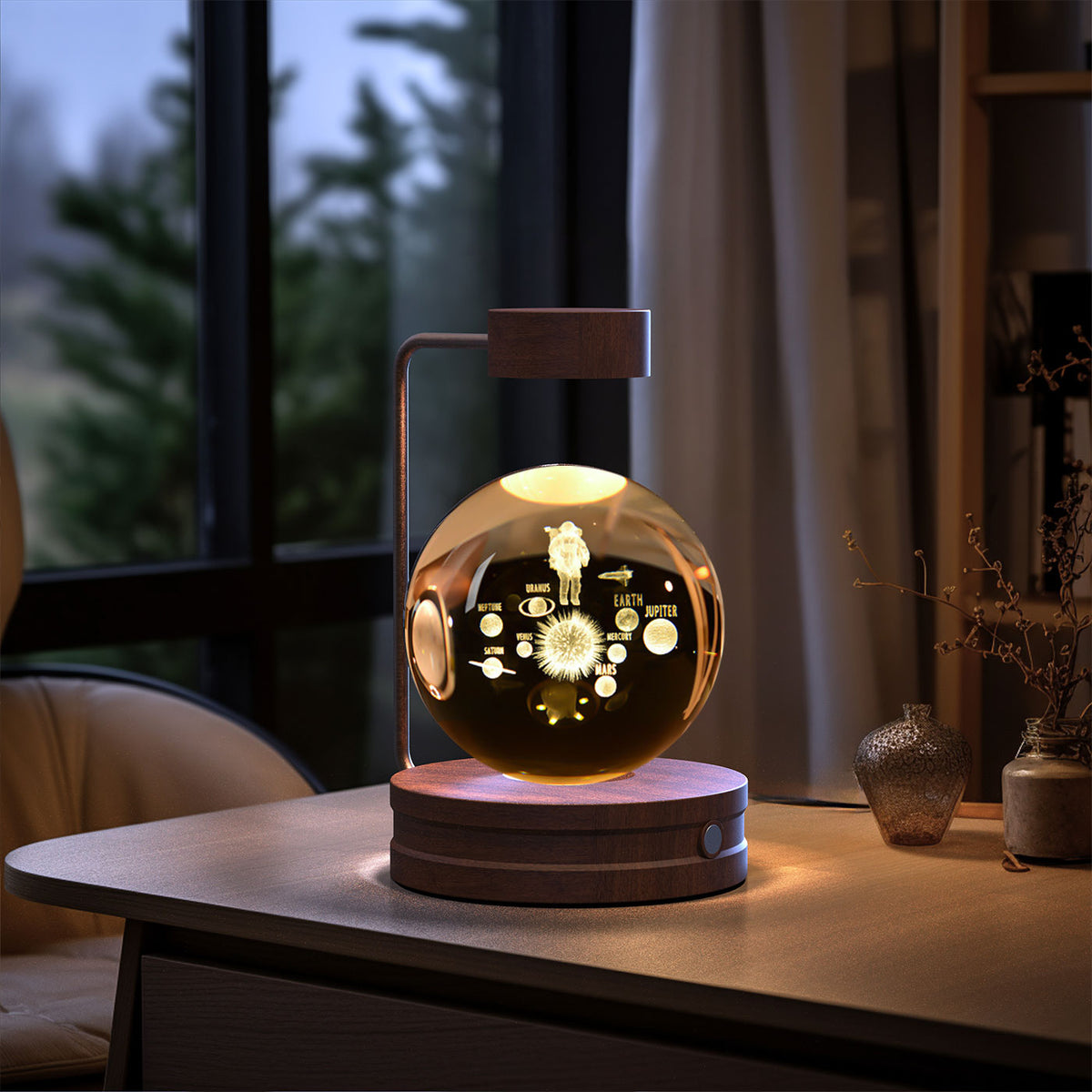 Crystal Ball Cosmic Dinosaur Indoor Night Light & USB Warm Bedside Lamp | Lymiu