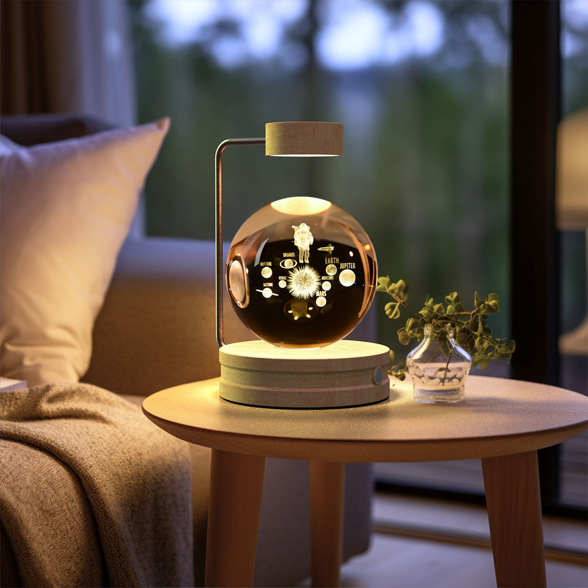 Crystal Ball Cosmic Dinosaur Indoor Night Light & USB Warm Bedside Lamp | Lymiu