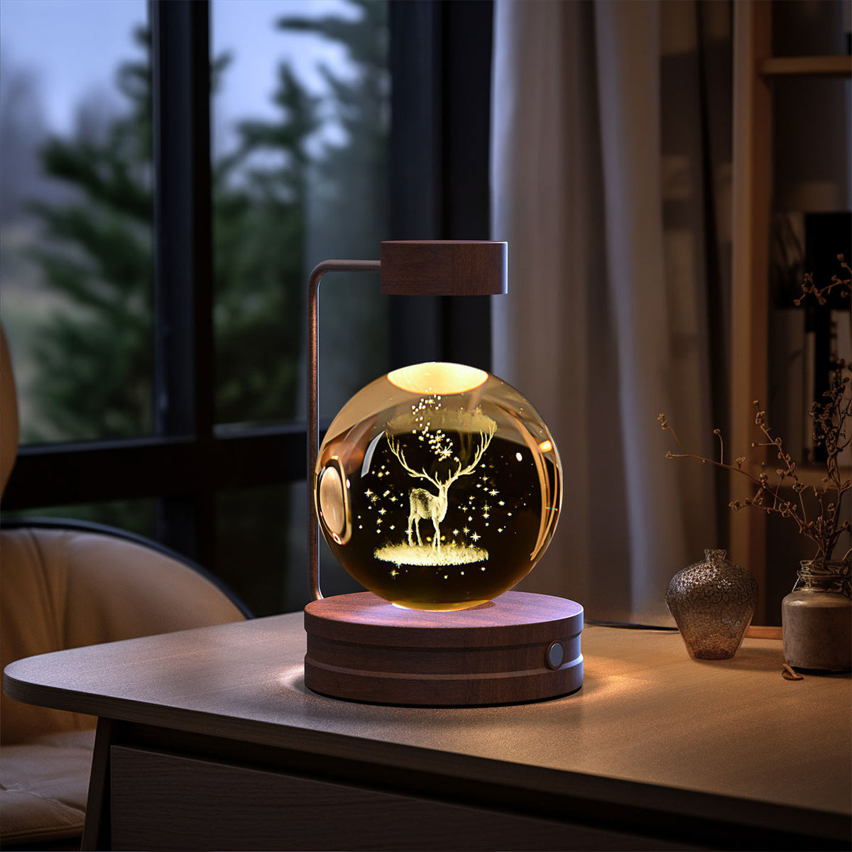 Crystal Ball Cosmic Dinosaur Indoor Night Light & USB Warm Bedside Lamp | Lymiu