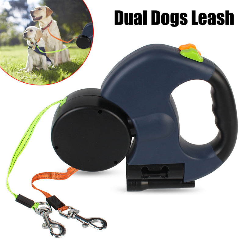 Dual Retractable Dog Leash for Two Dogs with LED Light | LYMIU