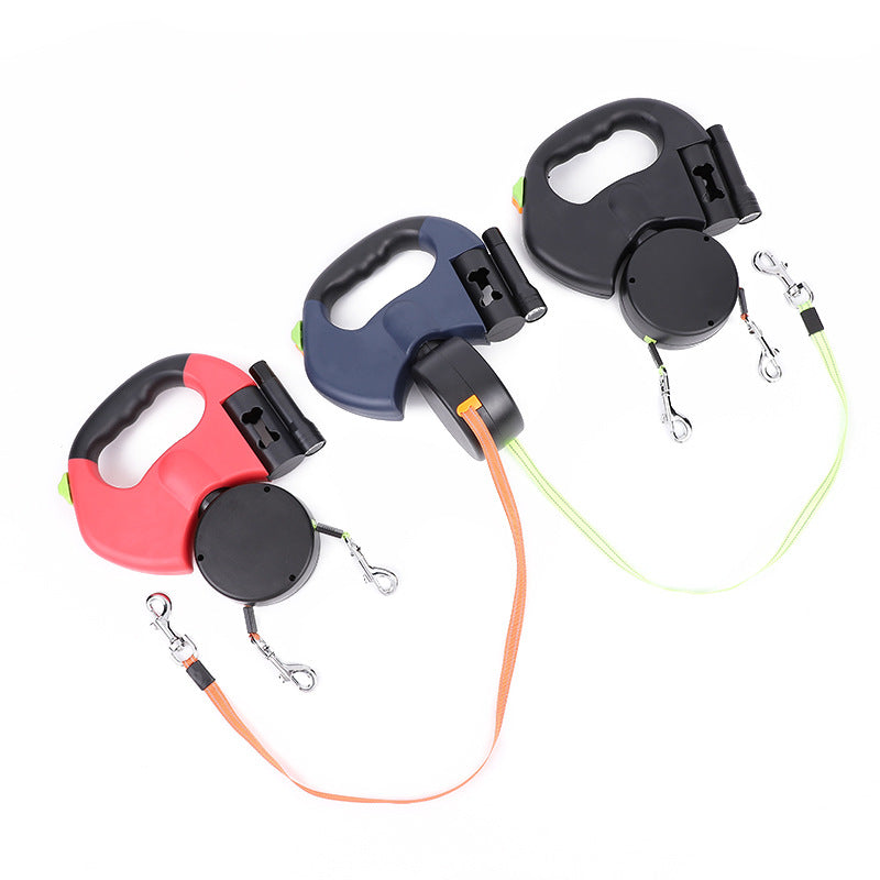 Dual Retractable Dog Leash for Two Dogs with LED Light | LYMIU