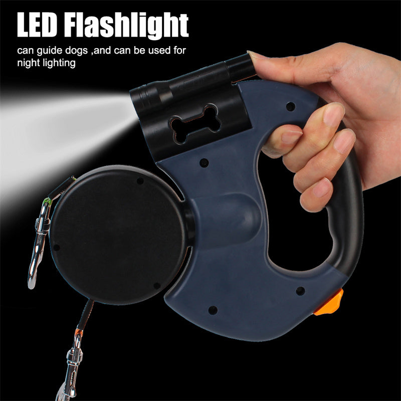 Dual Retractable Dog Leash for Two Dogs with LED Light | LYMIU